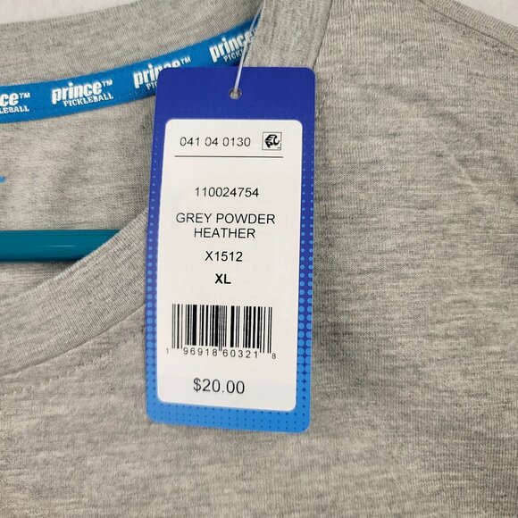 Prince Pickleball Heather Gray XL T-Shirt Cotton Blend Crew Neck Graphic Tee - Picture 3 of 5